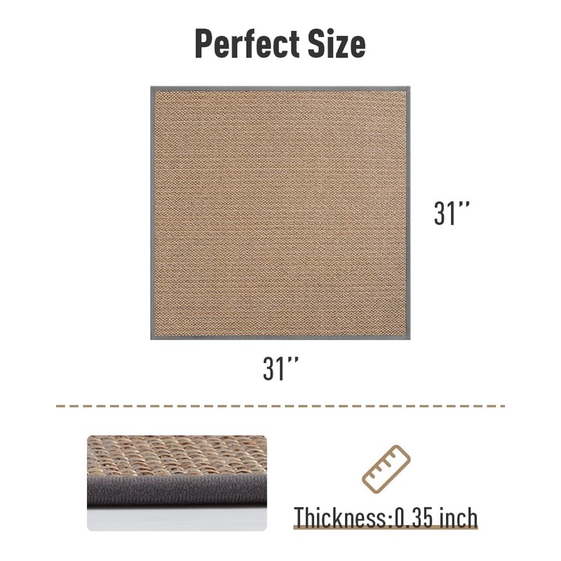 PADOOR Non Slip Stair-Treads Matching-Mat for Wooden Steps, Square Rubber