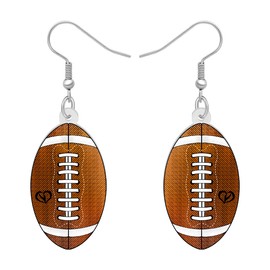 RAIDIN Cute Acrylic Sport Balls Dangle Hook Earrings Jewelry for Women Girls Table Tennis Ball Football Earrings Gifts for Sports Lovers (Rugby Earrings)