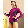 ATTRACO Womens Rash Vest Zip Long Sleeve UPF 50 Rash