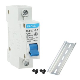 sourcing map Miniature Circuit Breaker Low Voltage AC 40A 230/400V 1 Pole DIN Rail Installation DZ47-63 C40