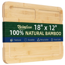 Extra Large Cutting Board, 18" Wooden Cutting Boards for Kitchen Charcuterie Boards with Juice Groove and Handles, Chopping Board for Meat, Vegetables and Cheese