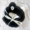 Fluffy Cat Poncho, Black, For 3.9 inches (10 cm), Sewn