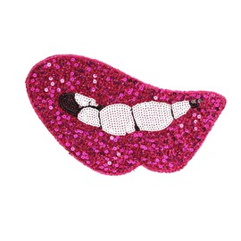 Liveish Large Lip Sequin Applique, Letter Embroidery, Iron-on for Garment, Bag & Decoration (Style 11)