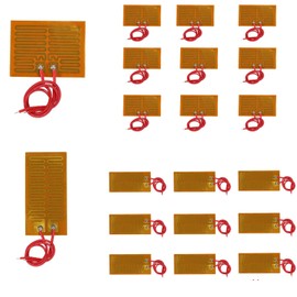 20Pcs 12V 7W 5V 1W Film Heater Plate Adhesive Pad,PI Heating Elements Film with Cord 12V 7W +5V 1W