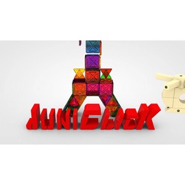 WIDU Magnetic Wooden Building Blocks, 63 Piece Master Builder Set