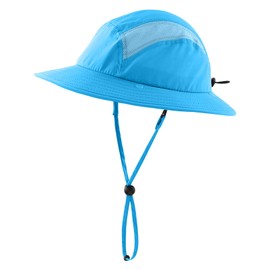 Home Prefer UPF 50+ Boys Sun Hat with Neck Flap Summer Beach Hat Kids Safari Hat, Aqua Blue, Medium-Large