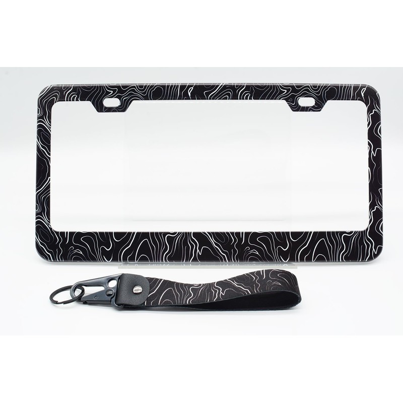 2-Pack Topographic Map License Plate Frames for Women Man, 2