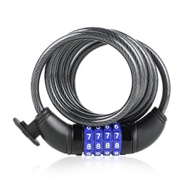 4 Digit Bicycle Lock, 8 x 1500mm Bicycle Code Lock, Made of Strong and Durable Iron, Anti-Theft Bicycle Chain Lock with Code, Bicycle Accessories, Doors, Fences, Bicycle Locks