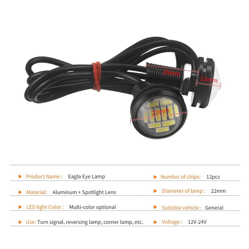 DriSentri 10pcs 18mm Car Eagle Eye DRL Led Daytime Running