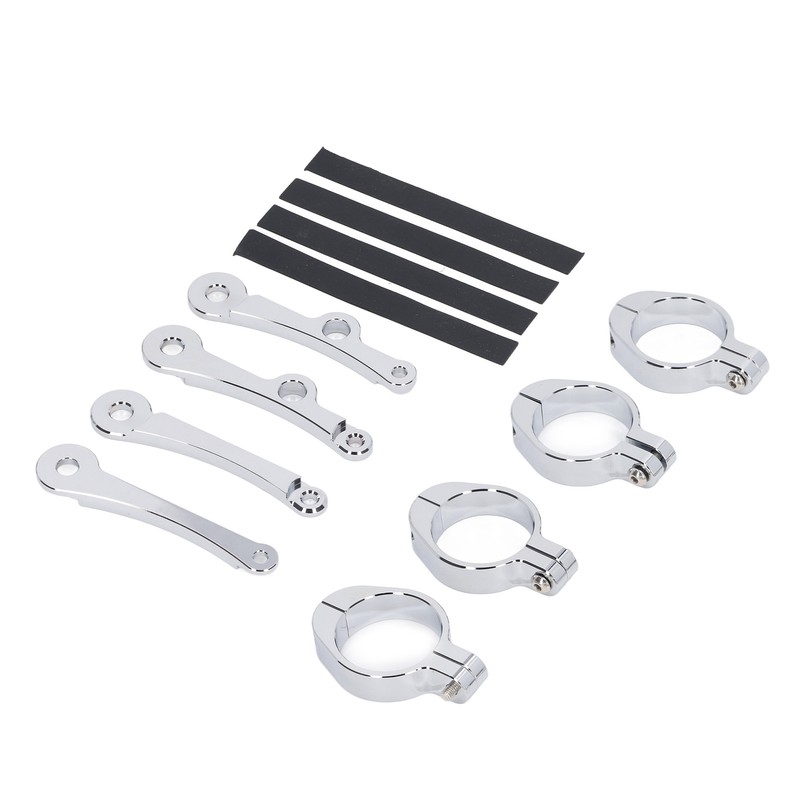 Motorcycle Headlight Mounting Bracket 39 to 41mm Bright Silver Surface