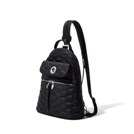 Baggallini Naples Mochila convertible para mujer, Negro Quilt, Talla unica
