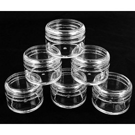 Beauticom 20G/20ML Round Clear Jars with Screw Cap Lids for Makeup, Lotion, Creams, Eyeshadow, Cosmetic Product Samples - BPA Free (Quantity: 12 Pieces)