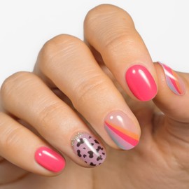 MOYOU LONDON Semi Cured Gel Nail Strips - 20 Pcs. Waterproof Gel Nail Wraps, Cures in Sunlight or UV/LED Lamp, Lasts Up to 2+ Weeks, Stretchable, Easy to Apply & Remove, Vegan & Cruelty-Free