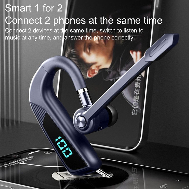 Bluetooth Earpiece Digital Display 270 Degree Rotation Wireless Handsfree Headset
