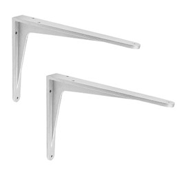 ALPENSTAHL Sparta Heavy Duty Bracket Aluminium Silver Matt Pack of 2 Heavy Duty Brackets for Wall Mounting Angle Bracket Heavy Duty 190 x 165 x 32 mm Load Capacity 180 kg Shelf Bracket