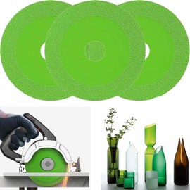 Heeke 3Pack 100mm Glass Cutting Discs - 1mm Ultra-Thin Diamond Disc Saw Blade Wheel Ceramic 4 Inch Polishing for Angle Grinder Green