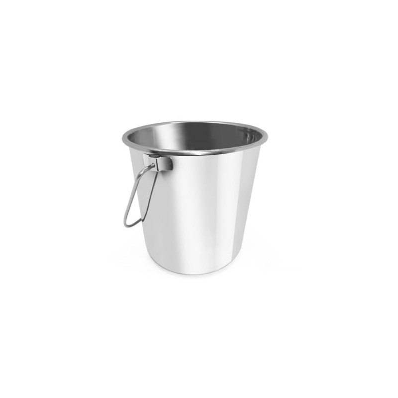 HENDI Eimer mit Griff, Kückeneimer, Futtereimer, Edelstahleimer, 10L, 278x(H)235mm, Edelstahl