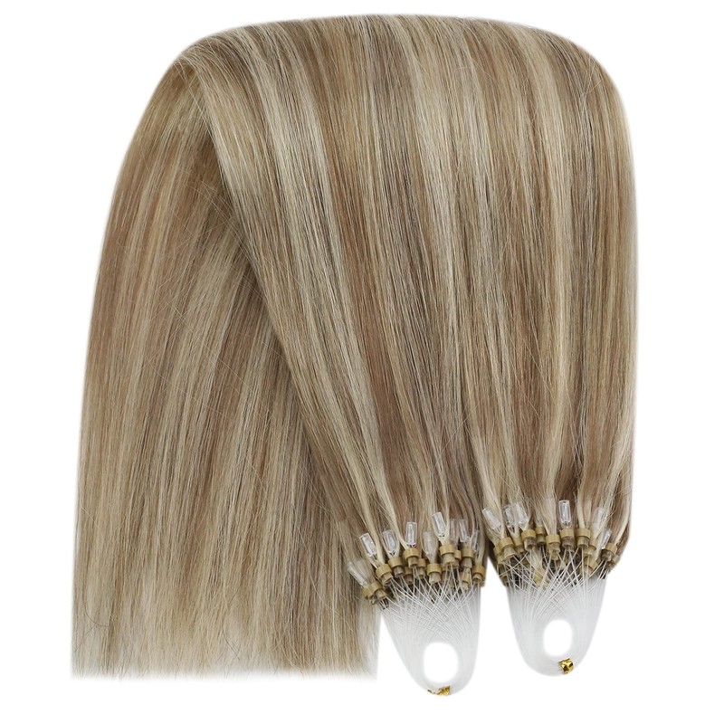YoungSee Micro Ring Extensions, Real Hair, Light Brown, Micro Ring
