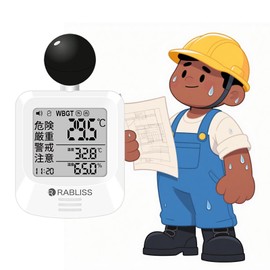 【職場における熱中症対策強化】 WBGT 測定器 熱中症指数計（黒球式）JIS B7922:2023準拠 黒球式熱中症指数計 腰に携帯し熱中症予防可能 屋内 屋外 学校 子ども 高齢者 工事現場 企業 団体 (5)