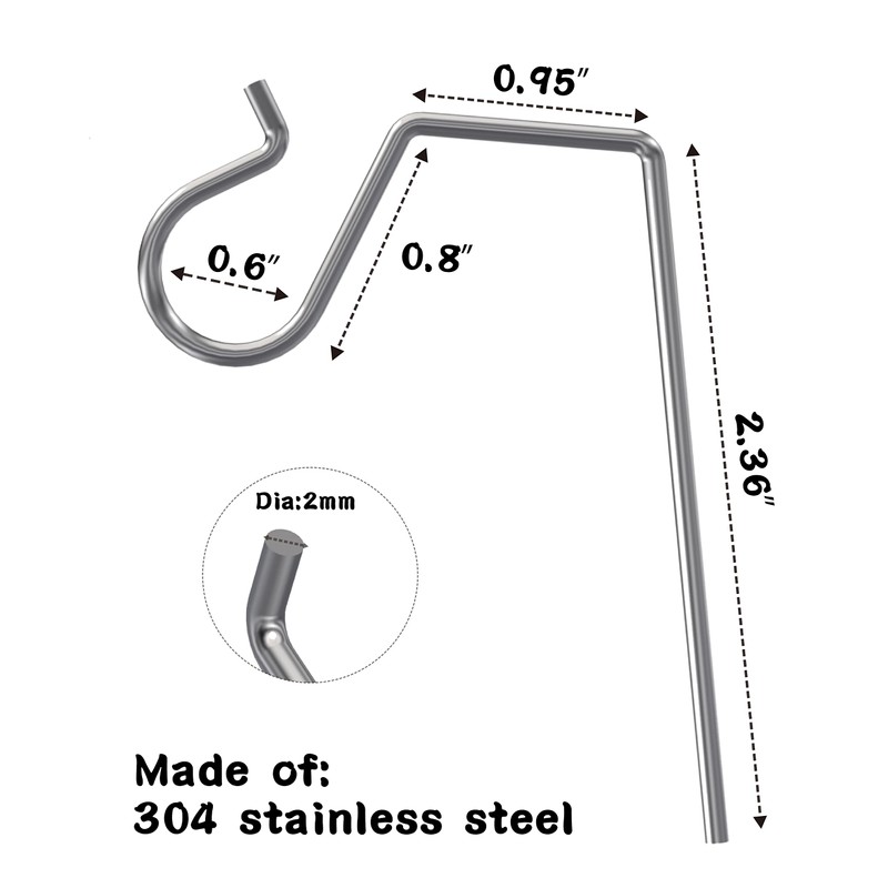 NACETURE 50 Pack Stainless Steel Christmas Light Hangers with Gutter