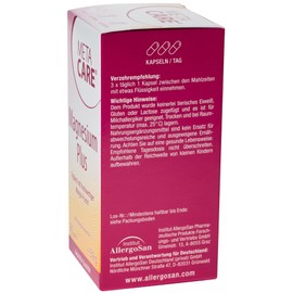 META CARE Magnesium Plus - Highly Bioavailable Magnesium - Supplemented with High-Quality Mango Fruit and Vitamin D3 - Vegan - 90 Capsules