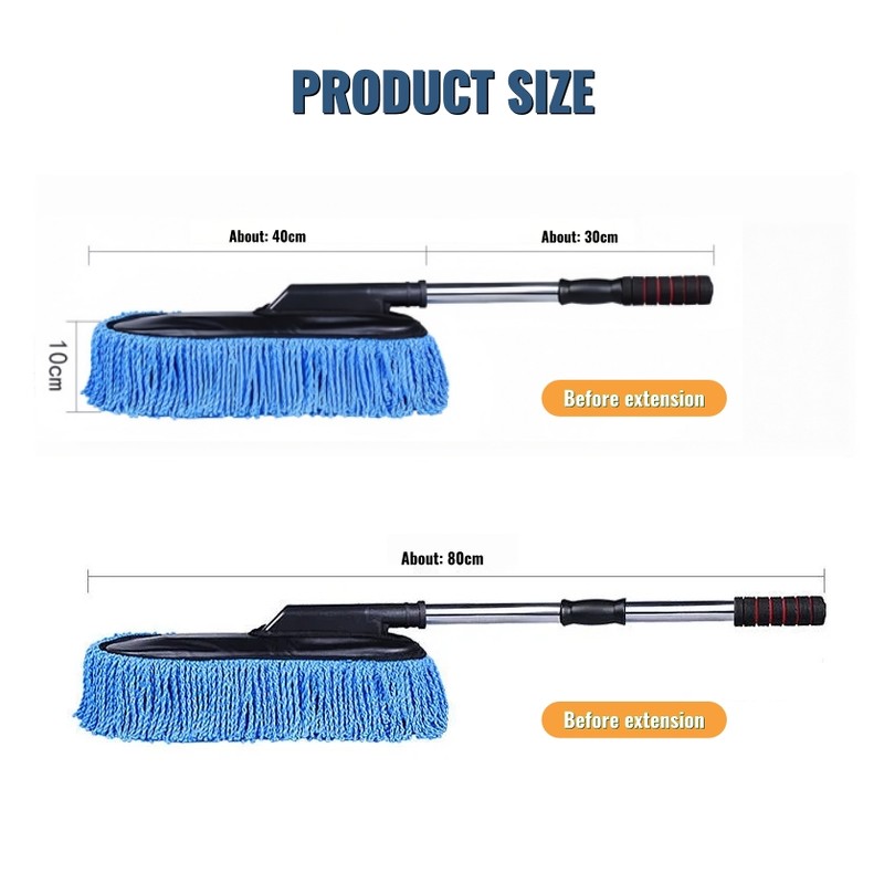 Car Wash Brush with Flexible Stainless Steel Handle – Microfiber