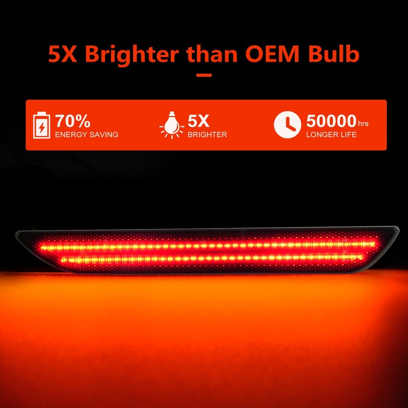 NEIFILES LED Side Marker Lights Compatible with Ford Mustang 2015-2023