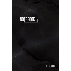 Ruled Notebook 4x6: Small Journal Notebook with Date and Numbered Pages | Smart Marble Black Design