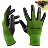 Bamboo Working Gloves Ultra Grip, Nitrile Protective Coating Against Cuts