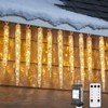 Icicle Lights Outdoor with Remote, 30ft 30 Tubes 150 LED