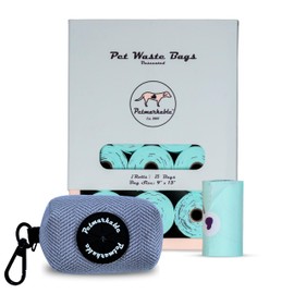 Petmarkable Dog Poop Bag Holder with Carabiner Clip - Convenient, Non-Plastic, and Hands-Free Dog Waste Bag Holder, with Dispenser Pouch for Travel Walks Park, and Outdoor use (Blue)