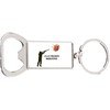 Clay Shooting Sport Rectangle Bottle Opener Metal Keyring and Velvet