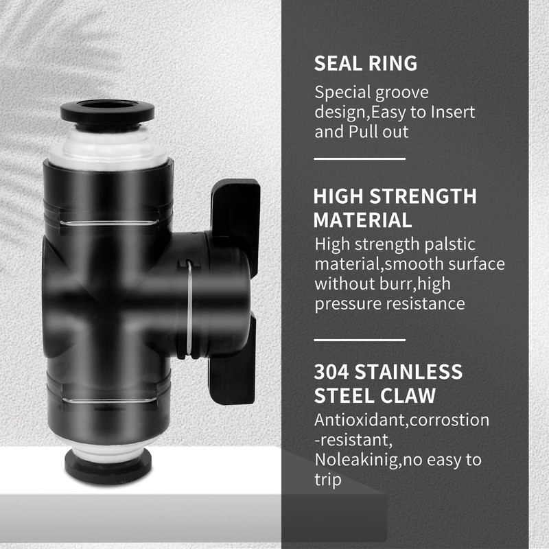 ANHAN 5/16 Push to Connect Ball Valve Union Air Flow