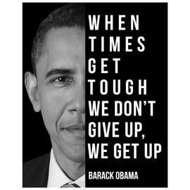 Barack Obama Inspirational Wall Art 11x14 - Motivational Quote Print - Black and White Minimalist Home Office Decor - Living Room Bedroom Decoration - Gift for African American, Democrat Photo