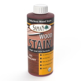 SamaN Interior Water Based Wood Stain - Natural Stain for Furniture, Moldings, Wood Paneling,Cabinets (Mahogany TEW-105-12, 12 oz)