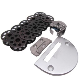 CKPSMS Brand - #BC-DBM(2)-NBL1+18034B 10PCS+18030+18031 Bobbin Case &.Bobbins & Needle Plate & Feed Dog FIT for Consew 206RB Juki DNU-241 DNU-1541