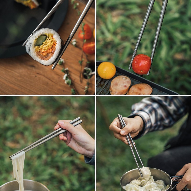 Thous Winds Titanium Chopsticks with Storage Bag, Lightweight Reusable Camping