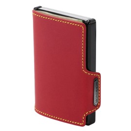 MONDRAGHI® Slim Wallet with Money Clip Original Leather Credit Card Holder with RFID Blocking - Racing Red, Red