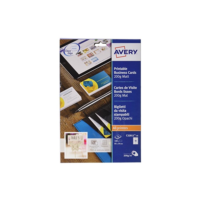 Avery C32011 10 Business Cards, (Laser, Inkjet or Multifunction Printer),