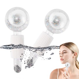 Pack of 2 Facial Ice Globes, Ice Roller Balls, Facial Globes for Massage Tools, Facial Roller Massagers, Face Massage, Cooling Balls Set for Tightens Skin, Reduce Swelling, Dark Circles (White)