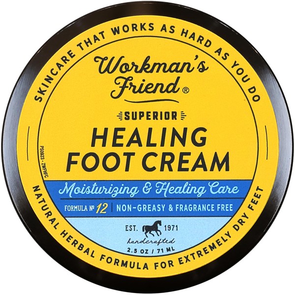 WORKMAN'S FRIEND Superior Healing Foot Cream - Intense Moisturizer - Heals Extremely Dry & Cracked Skin - 2.5 ounce