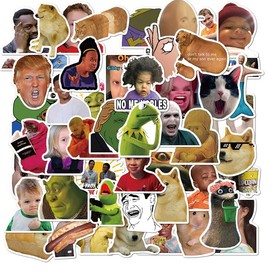 Set of 100 Funny Meme Stickers for Laptop - Waterproof Vinyl Stickers for Children, Teens & Adults - Perfect Decoration for Water Bottles, Scrapbook, Skateboard & Car