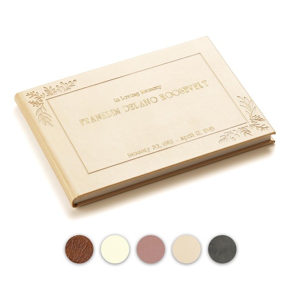 Promot Personalized Funeral Guest Book for Memorial Service - Elegant