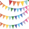 G2PLUS Pre-Strung Burlap Pennant Banner, 39Ft Rainbow Triangle Flag Bunting,
