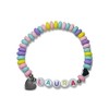 Majas Perlen Armband mit Namen Polymer Pastell Candy Silber oder