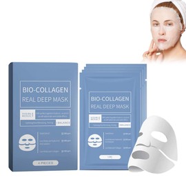 Collagen Firming Mask, 4 Stück Hydrating Anti-Ageing Face Masks Feuchtigkeitsspendende Hautreparaturmaske Kollagen Maske Gesicht Aufhellende Gesichtsmaske, Wash-Free Sleeping Mask Face Care