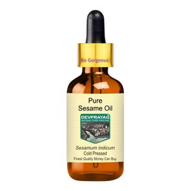 Devprayag Pure Sesame Oil (Sesamum indicum) with Glass Dropper Natural Therapeutic Grade Cold Pressed 30ml (1 oz)