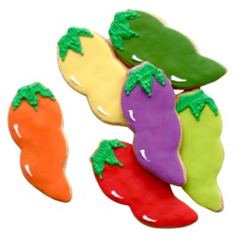 1 Dz. Chili Pepper Cookies! Sweet Style in the Hot Peppers! Mexican Fiesta, Cinco De Mayo, Birthday Party, Baby Shower Theme Favors!