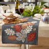 DII Fall Table Décor Embroidered Tabletop for Thanksgiving Dining, Table