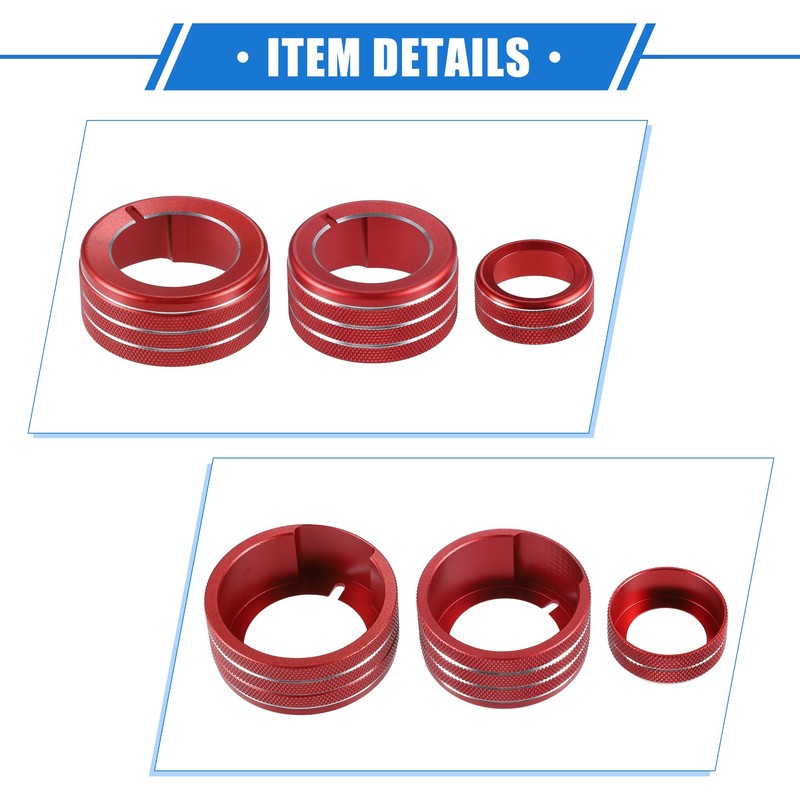 VekAuto 5 Pcs AC Climate Control Knob Rings Compatible for